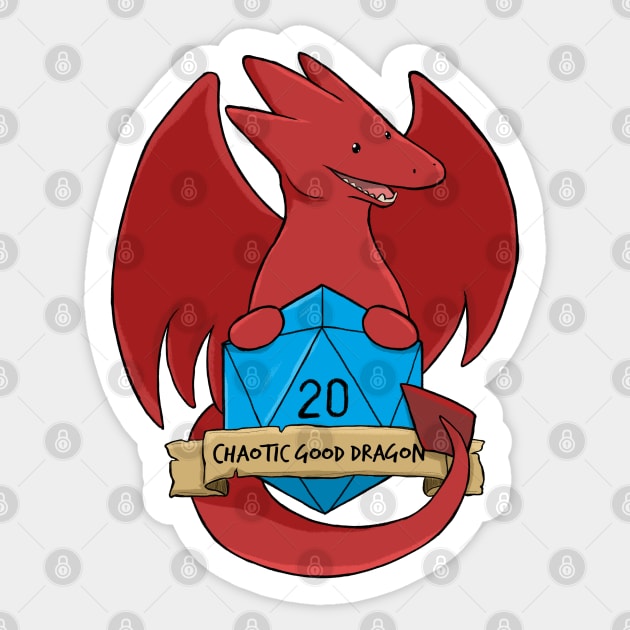 Chaotic Good Dragon - Color Sticker by DnDoggos